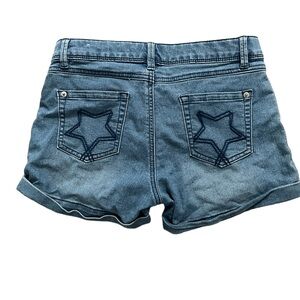 Denim Star Embroidered Women’s Shorts - Blue